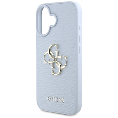 Husa de protectie Guess Hardcase Grained Big 4G Logo Small Classic Logo (GUHCP16SPGT4MBB) compatibil cu iPhone 16, Albastru