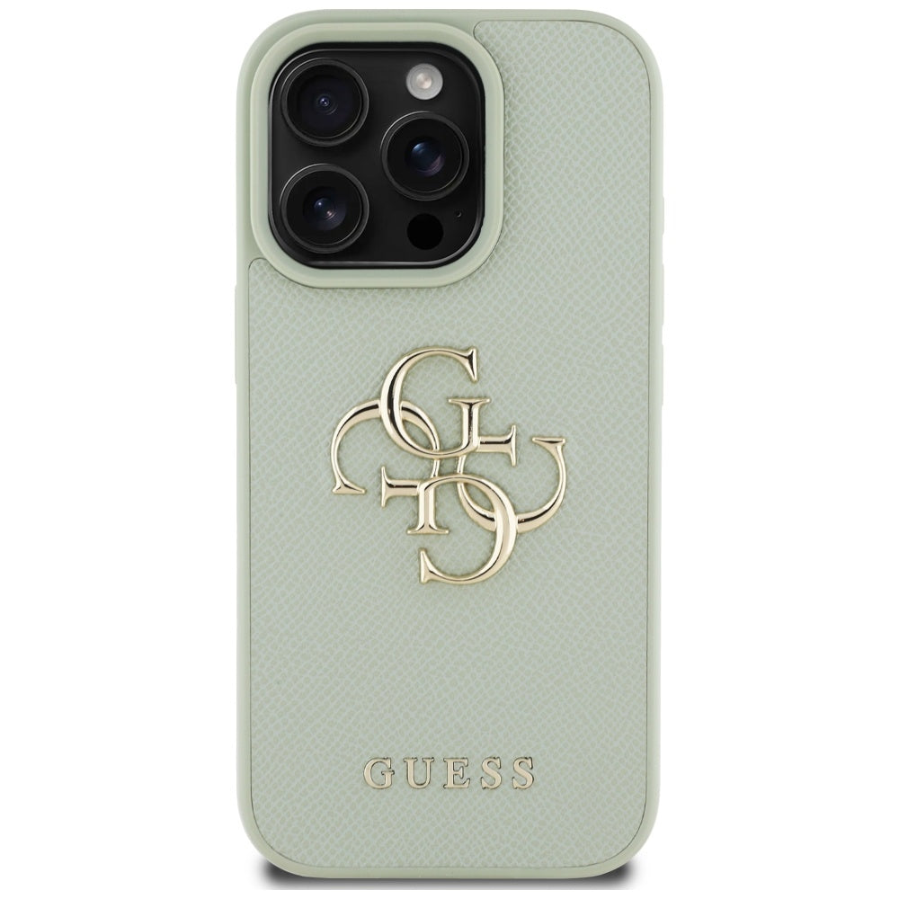Husa de protectie Guess Hardcase Grained Big 4G Logo Small Classic Logo (GUHCP16XPGT4MBN) compatibil cu iPhone 16 Pro Max, Verde