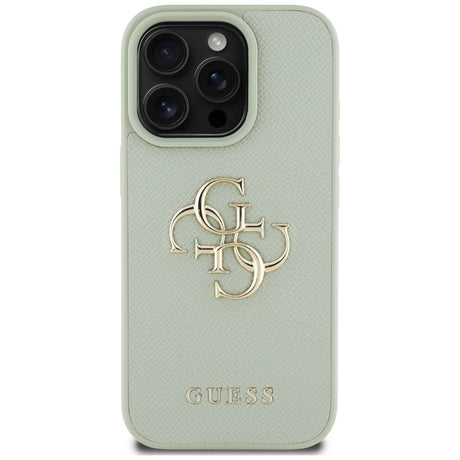 Husa de protectie Guess Hardcase Grained Big 4G Logo Small Classic Logo (GUHCP16XPGT4MBN) compatibil cu iPhone 16 Pro Max, Verde