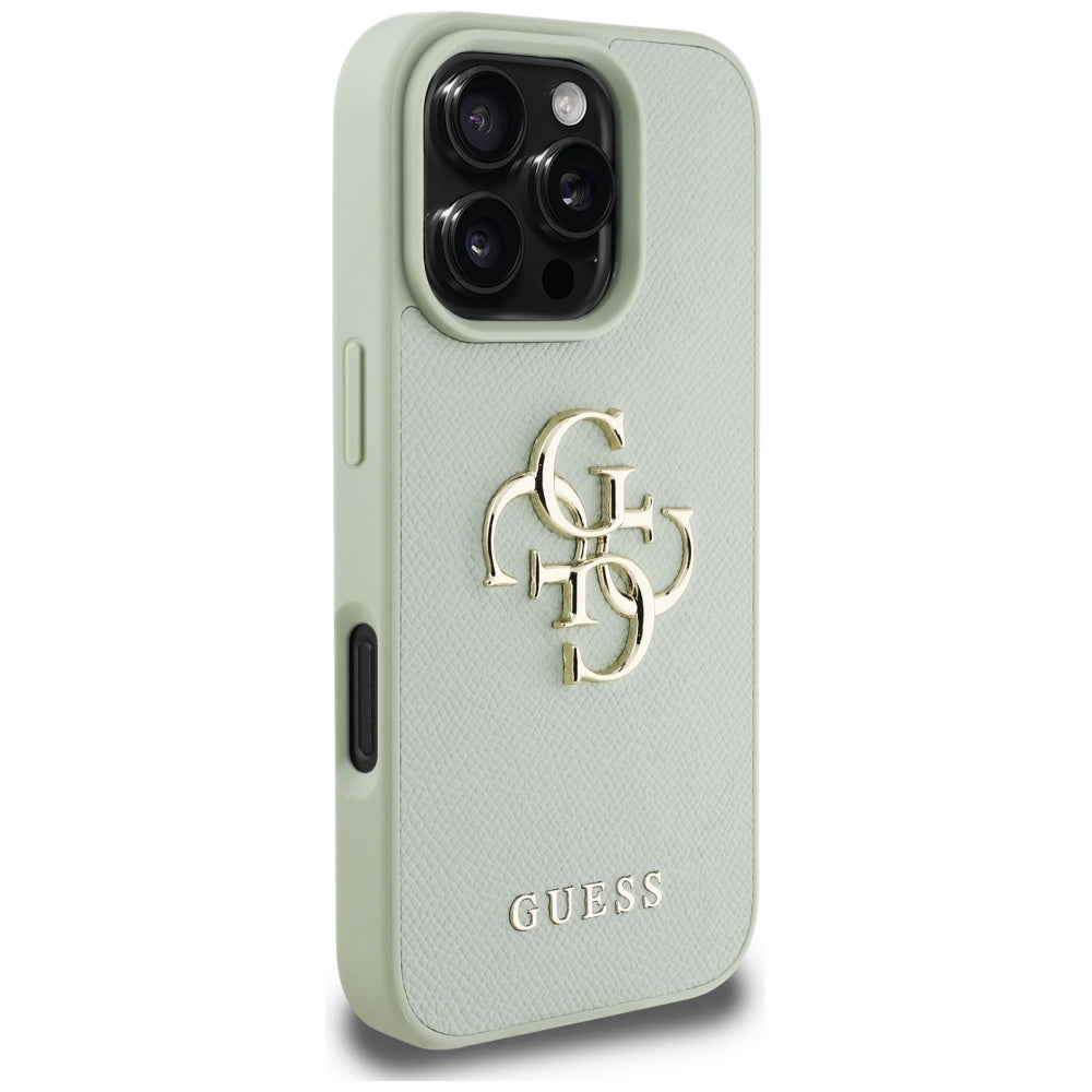 Husa de protectie Guess Hardcase Grained Big 4G Logo Small Classic Logo (GUHCP16XPGT4MBN) compatibil cu iPhone 16 Pro Max, Verde