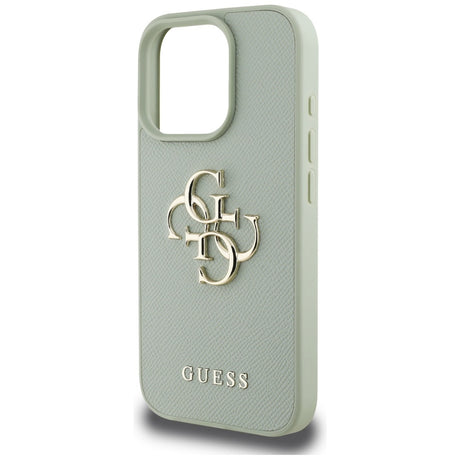 Husa de protectie Guess Hardcase Grained Big 4G Logo Small Classic Logo (GUHCP16XPGT4MBN) compatibil cu iPhone 16 Pro Max, Verde