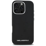 Husa de protectie Karl Lagerfeld Saffiano Full Wrapped Elongated Metal Logo MagSafe (KLHMP16XPSAFWMCK) compatibil cu iPhone 16 Pro Max, Negru