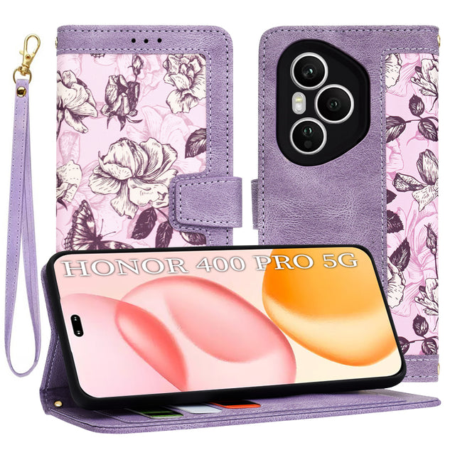 Husa de protectie Techsuit FlipCraft compatibil cu Honor 400 Pro, Mysterious Purple