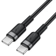 Cablu Acefast (C22-03), Fast Charge, Type-C to Type-C, 60W, 3A, Nylon Braid, FCC, CE, RoHS, EAC, 1.2m, Negru