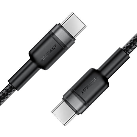 Cablu Acefast (C22-03), Fast Charge, Type-C to Type-C, 60W, 3A, Nylon Braid, FCC, CE, RoHS, EAC, 1.2m, Negru