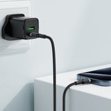 Cablu Acefast (C22-03), Fast Charge, Type-C to Type-C, 60W, 3A, Nylon Braid, FCC, CE, RoHS, EAC, 1.2m, Negru