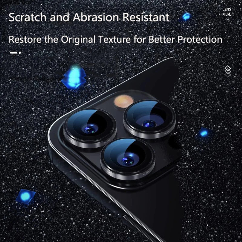 Folie de protectie Blueo 99 Anti-Reflective Lens Glass compatibil cu iPhone 15 Pro /iPhone 15 Pro Max /iPhone 16 Pro /iPhone 16 Pro Max, Argintiu Titanium