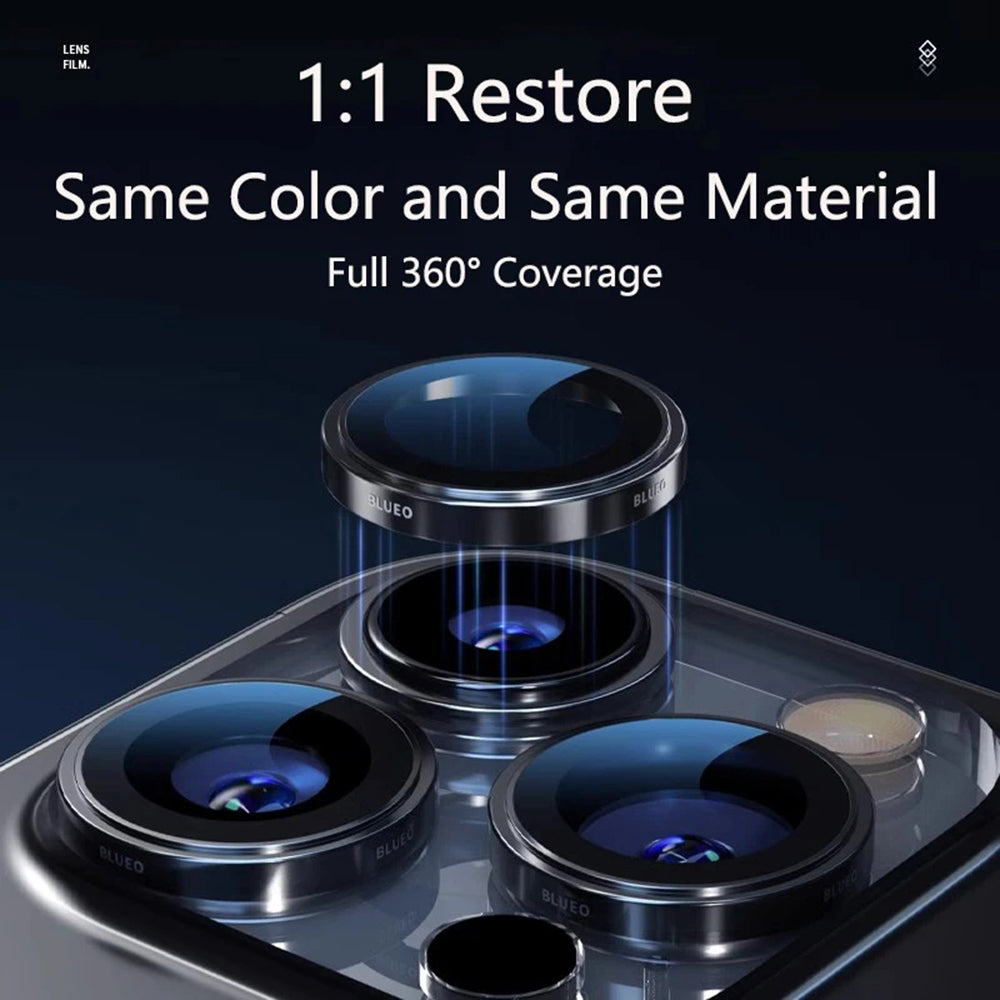 Folie de protectie Blueo 99 Anti-Reflective Lens Glass compatibil cu iPhone 15 Pro /iPhone 15 Pro Max /iPhone 16 Pro /iPhone 16 Pro Max, Natural Titanium