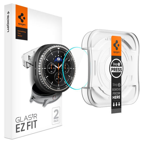 Accesoriu smartwatch Spigen Glas.tR EZ Fit pentru Galaxy Watch8 Classic, transparentă