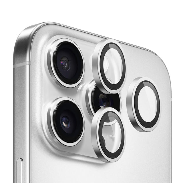 Folie de protectie Blueo Original Metal Frame Lens compatibil cu iPhone 14 Pro / iPhone 14 Pro Max, Argintiu