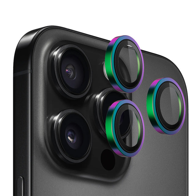 Folie de protectie Blueo Original Metal Frame Lens compatibil cu iPhone 16 Pro / iPhone 16 Pro Max, Colorful