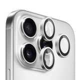 Folie de protectie Blueo Original Metal Frame Lens compatibil cu iPhone 16 Pro / iPhone 16 Pro Max, Argintiu Titanium