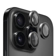 Folie de protectie Blueo Original Metal Frame Lens compatibil cu iPhone 16 Pro / iPhone 16 Pro Max, Negru Titanium