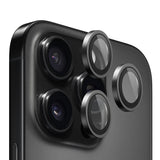 Folie de protectie Blueo Original Metal Frame Lens compatibil cu iPhone 16 Pro / iPhone 16 Pro Max, Negru Titanium