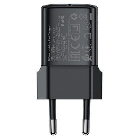 Incarcator Acefast (A118), USB-C, 30W, GaN, Negru