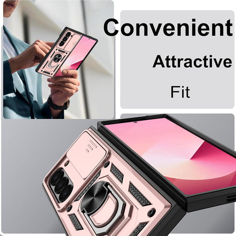 Husa de protectie Techsuit CamShield Series compatibil cu Samsung Galaxy Z Fold7, Roz Auriu
