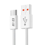 Cablu Blueo Data Cable, USB-A to Type-C, Braided, Fast Charging, 6A, 1.5m, Alb