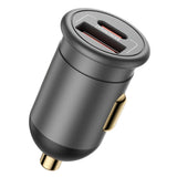 Incarcator Blueo Car, USB, Type-C, 35W, with Built-in Protections, for 12V to 24V DC Socket, Matte Finish, Gri