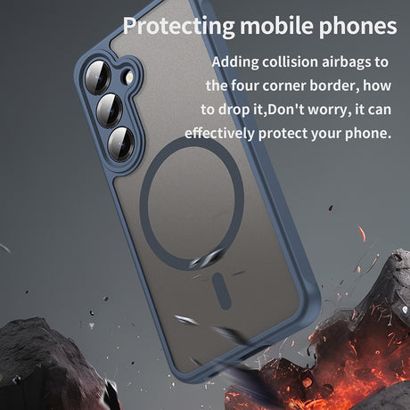 Husa de protectie Techsuit HaloFrost II MagSafe compatibil cu Samsung Galaxy S25 FE, Bleumarin