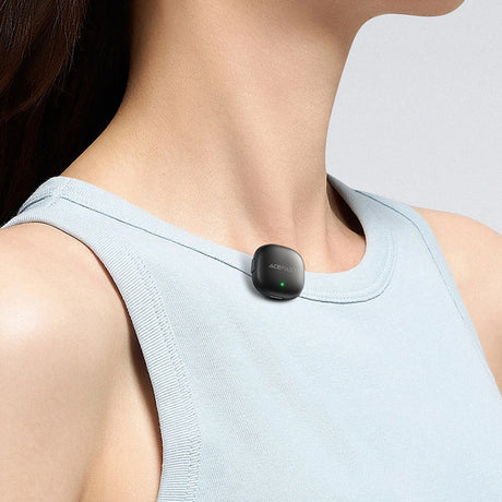 Casti Acefast Wireless Lavalier Microphones (R1), Type-C, 360° Pickup Range, Noise Reduction, 750mAh, Ultra-low Latency, Negru