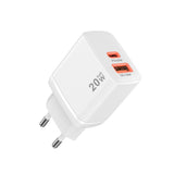 Incarcator Techsuit Duonix20W (CH2), Type-C, USB, Dual Travel Charger 20W, Alb