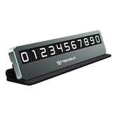 Gadget Techsuit Premium Phone Number Plate DialCraft (SN1), Parking Sign, Slim Design, Magnetic Numbers, with Adhesive, Negru