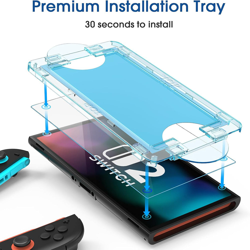 Accesoriu gaming Techsuit (set de 2) Premium Tempered Glass SwitchAura with Applicator (NS1), for Nintendo Switch 2, 9H Resistant, Transparent