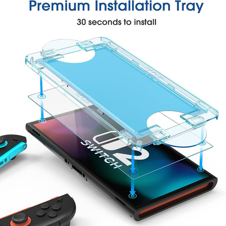 Accesoriu gaming Techsuit (set de 2) Premium Tempered Glass SwitchAura with Applicator (NS1), for Nintendo Switch 2, 9H Resistant, Transparent