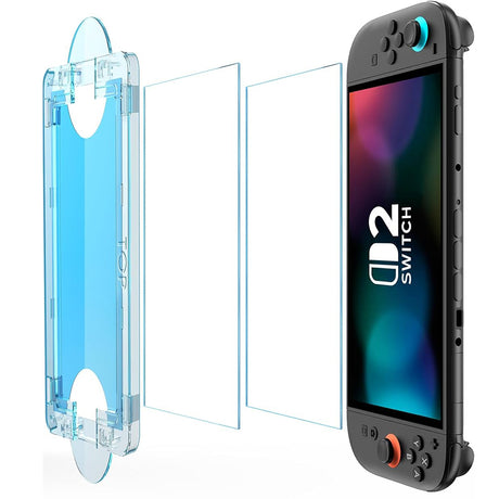 Accesoriu gaming Techsuit (set de 2) Premium Tempered Glass SwitchAura with Applicator (NS1), for Nintendo Switch 2, 9H Resistant, Transparent