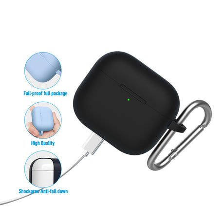 Casti Blueo Liquid Silicone Protect Case, for AirPods 3, Negru