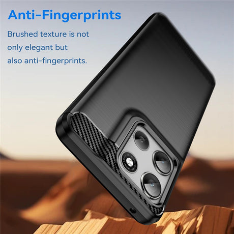 Husa de protectie Techsuit Carbon Silicone compatibil cu Motorola Moto G56, Negru