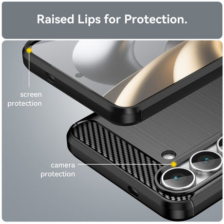 Husa de protectie Techsuit Carbon Silicone compatibil cu Samsung Galaxy S25 FE, Negru