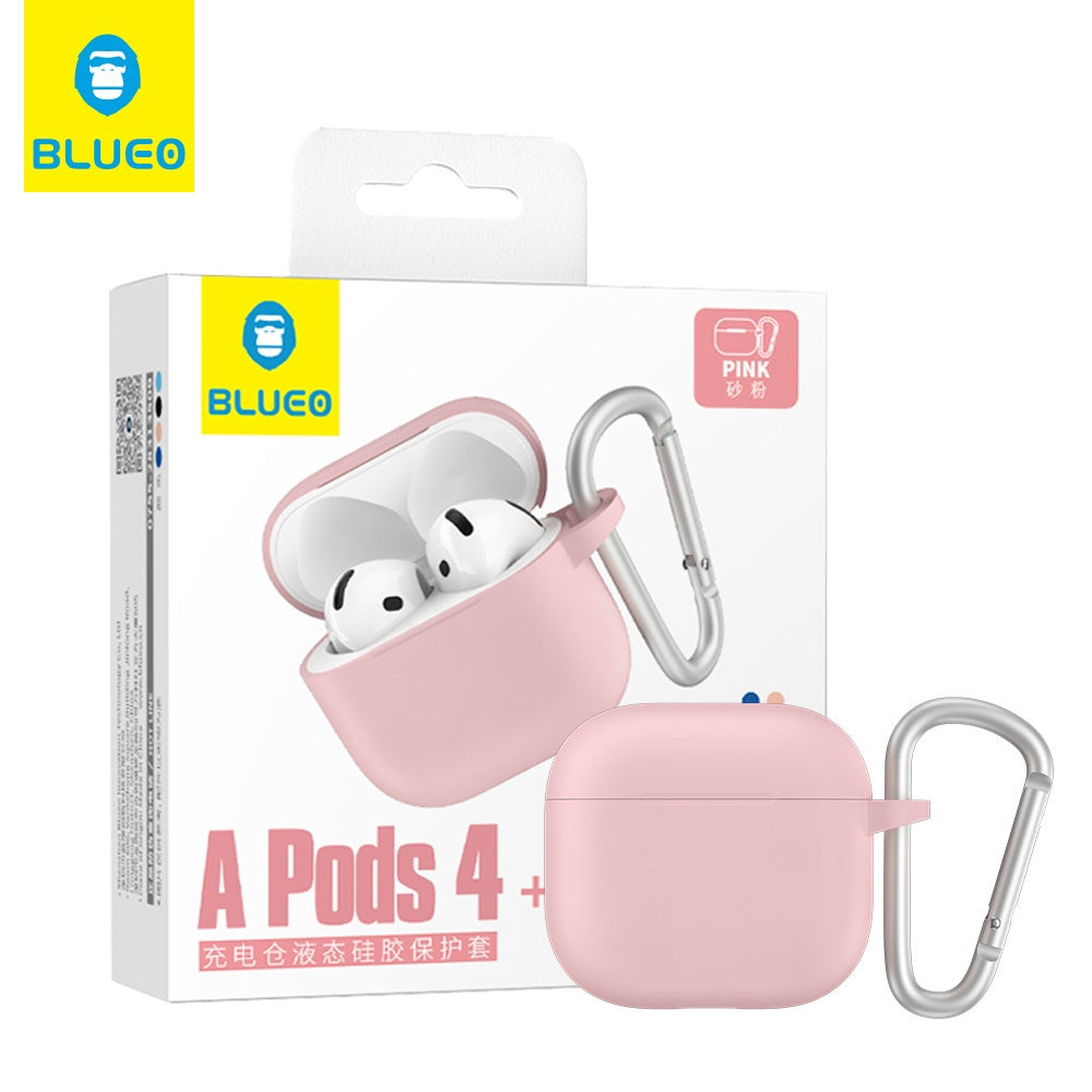 Casti Blueo Liquid Silicone Protect Case, for AirPods 4, Nisipiu Pink