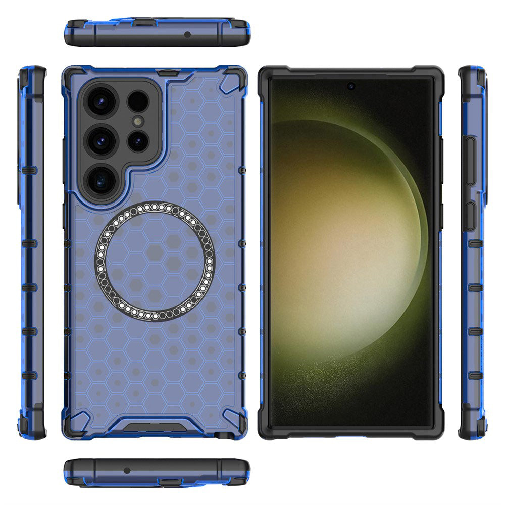 Husa de protectie Techsuit HoneyComb Shield MagSafe compatibil cu Samsung Galaxy S25 Ultra, Albastru