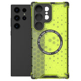 Husa de protectie Techsuit HoneyComb Shield MagSafe compatibil cu Samsung Galaxy S25 Ultra, Verde Lime