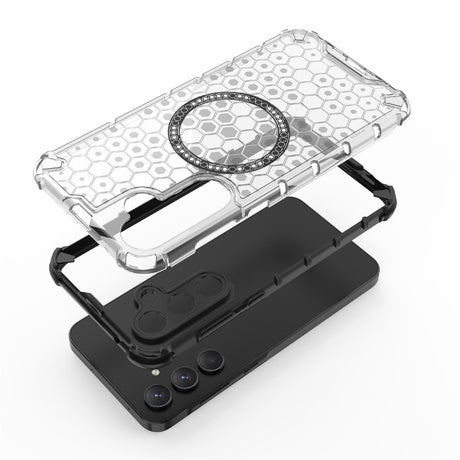 Husa de protectie Techsuit HoneyComb Shield MagSafe compatibil cu Samsung Galaxy S25, Verde Lime
