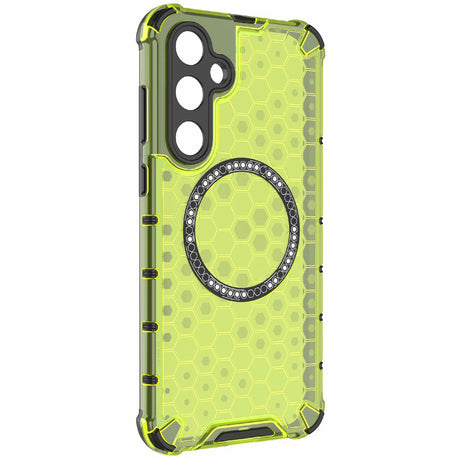 Husa de protectie Techsuit HoneyComb Shield MagSafe compatibil cu Samsung Galaxy S25, Verde Lime