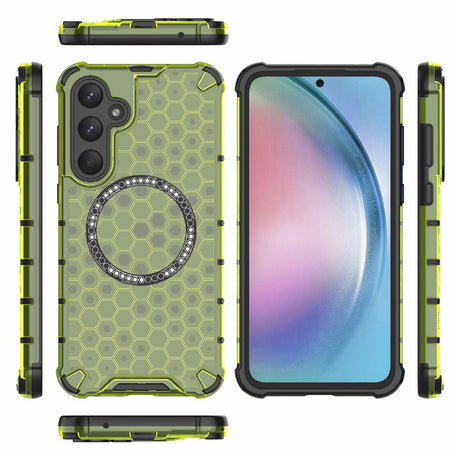 Husa de protectie Techsuit HoneyComb Shield MagSafe compatibil cu Samsung Galaxy S25, Verde Lime