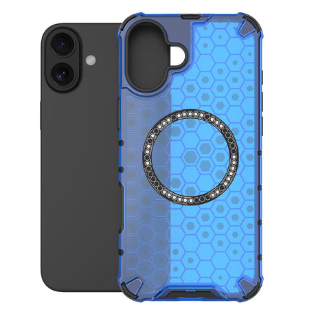 Husa de protectie Techsuit HoneyComb Shield MagSafe compatibil cu iPhone 16, Albastru