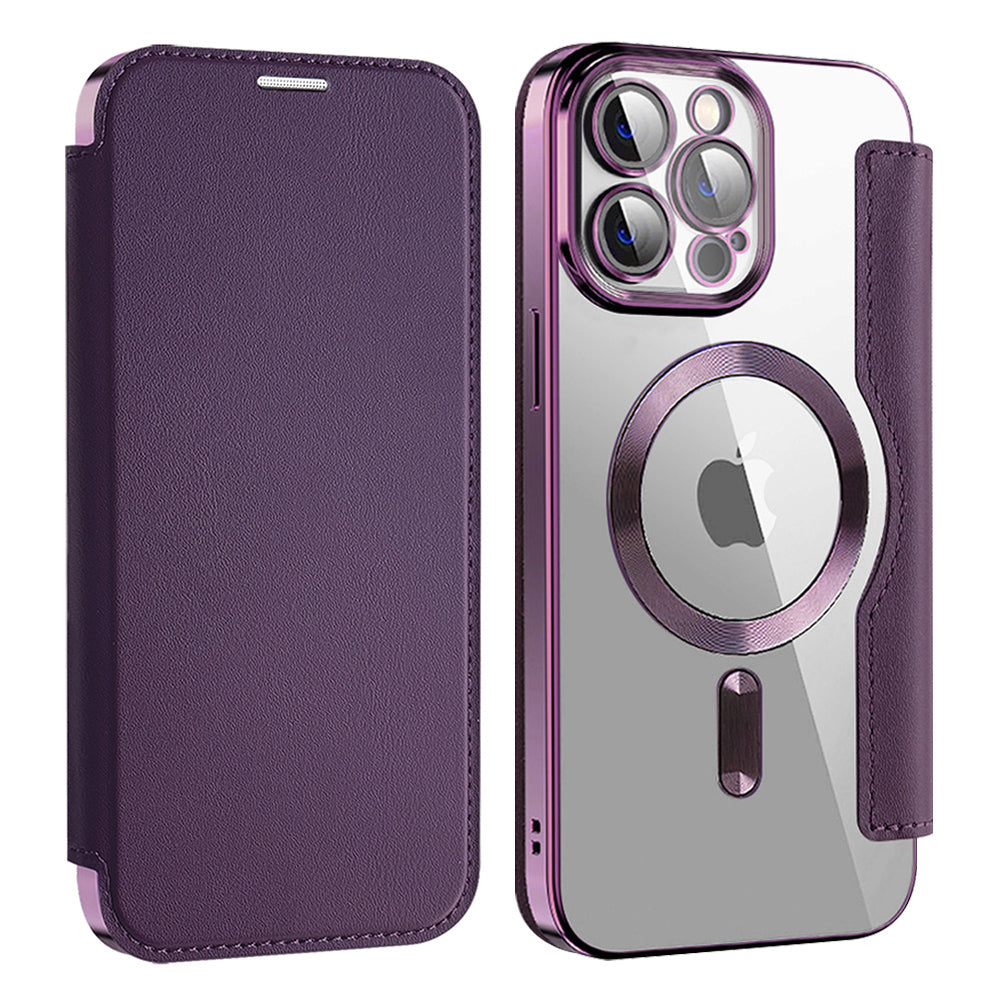 Husa de protectie Techsuit SmartMag Book compatibil cu iPhone 12 Pro Max, Mov