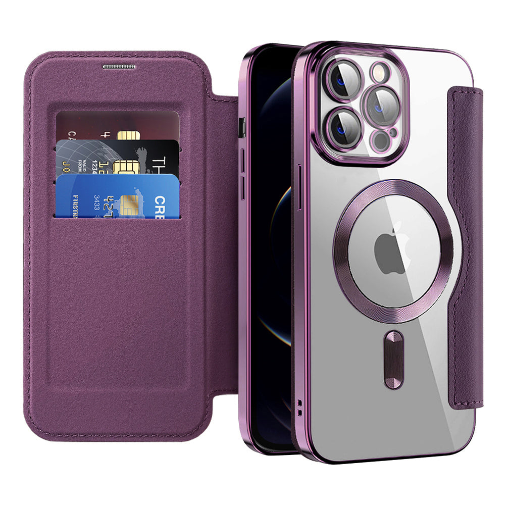 Husa de protectie Techsuit SmartMag Book compatibil cu iPhone 12 Pro Max, Mov
