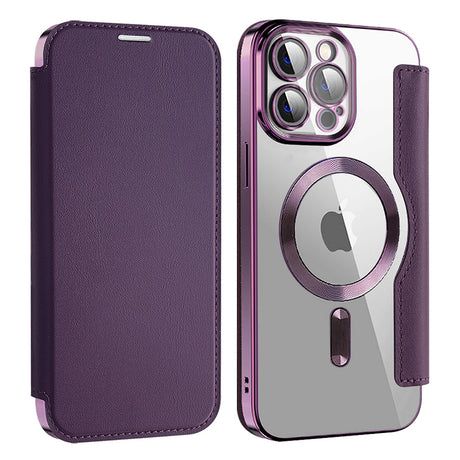 Husa de protectie Techsuit SmartMag Book compatibil cu iPhone 15 Pro, Mov