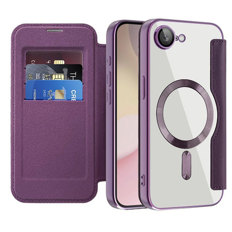 Husa de protectie Techsuit SmartMag Book compatibil cu iPhone 16e / iPhone 17e, Mov