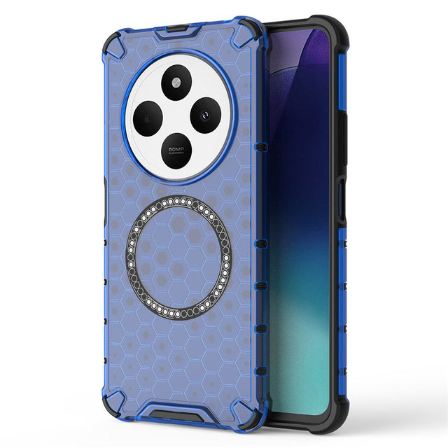 Husa de protectie Techsuit HoneyComb Shield MagSafe compatibil cu Xiaomi Redmi 14C / Poco C75, Albastru