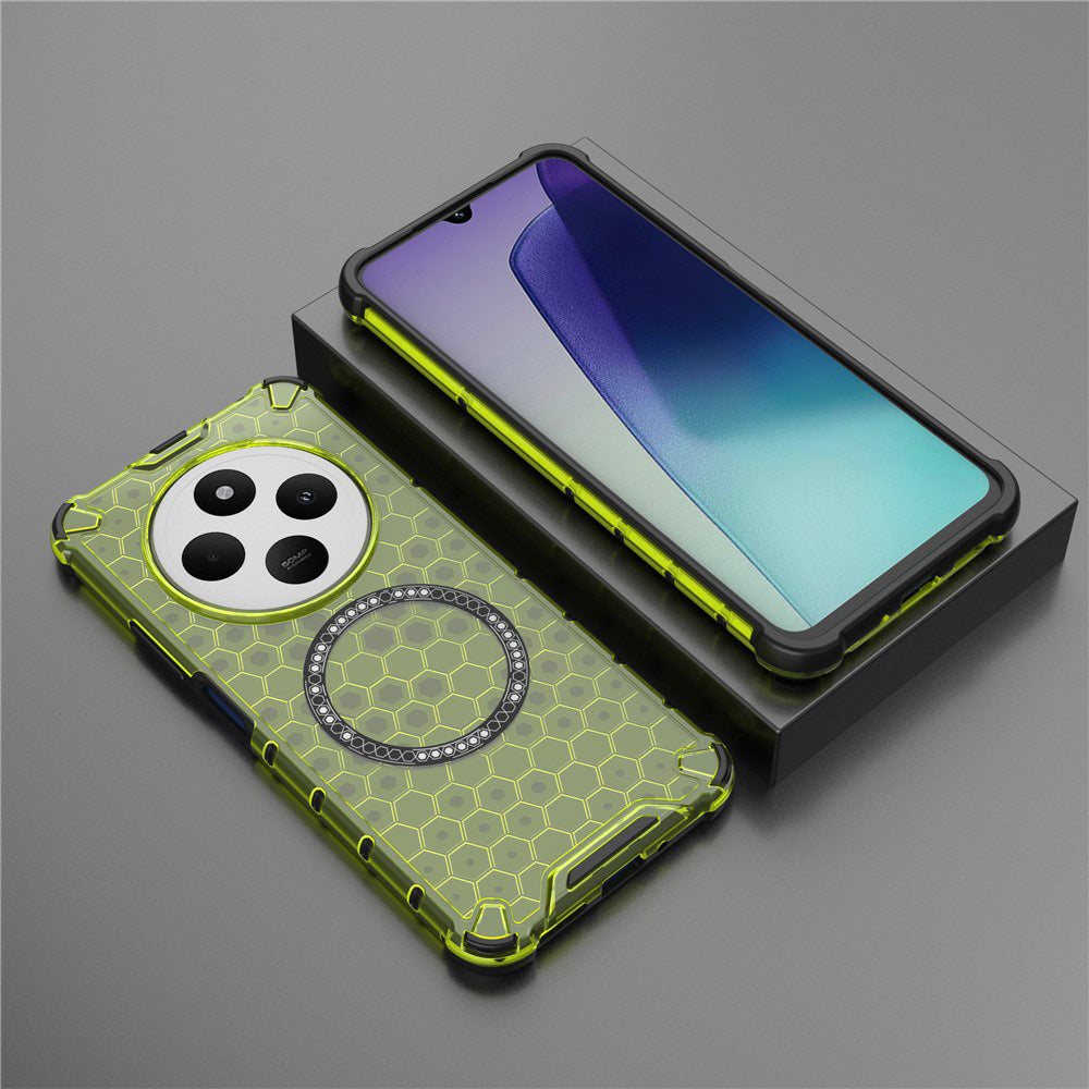 Husa de protectie Techsuit HoneyComb Shield MagSafe compatibil cu Xiaomi Redmi 14C / Poco C75, Verde Lime