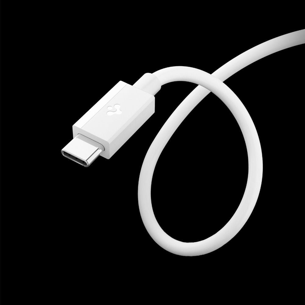 Cablu Spigen Essential EB6010CC (ACA08717), Fast Charging, 2x Type-C, 60W, 480Mbps, 1m, Alb