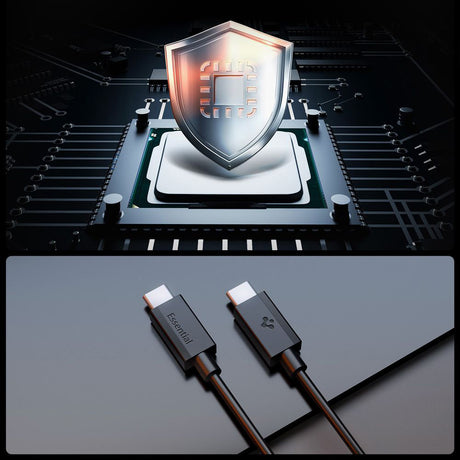 Cablu Spigen Essential EB6020CC (ACA08720), Fast Charging, 2x Type-C, 60W, 480Mbps, 2m, Negru