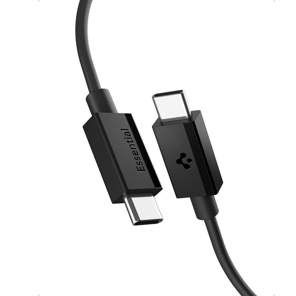 Cablu Spigen Essential EB6020CC (ACA08720), Fast Charging, 2x Type-C, 60W, 480Mbps, 2m, Negru