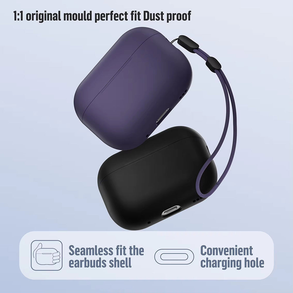 Casti Blueo Liquid Silicone Protect Case, for AirPods Pro 2, Bleumarin