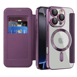 Husa de protectie Techsuit SmartMag Book compatibil cu iPhone 16 Pro, Mov